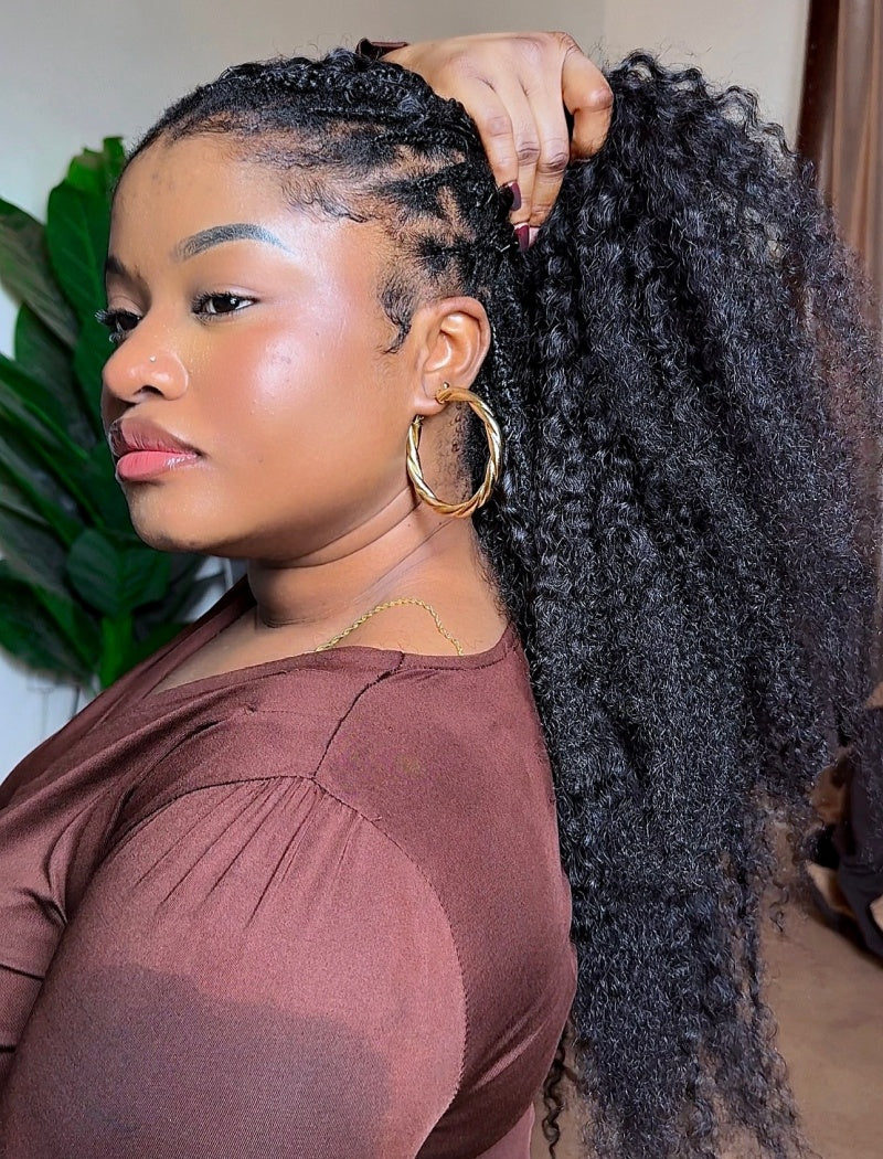 Lockbraids Knotless Pre-Separated Feather Crochet Hair Human Hair Water Deep Wave