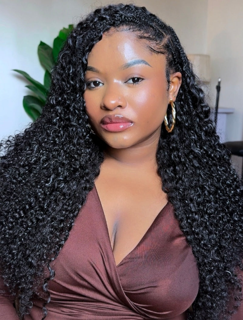 Lockbraids Knotless Pre-Separated Feather Crochet Hair Human Hair Water Deep Wave
