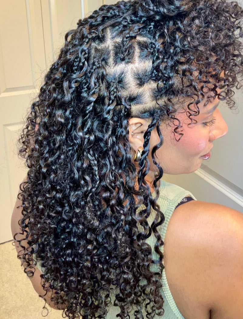 Lockbraids Knotless Pre-Separated Feather Crochet Hair Human Hair Water Deep Wave