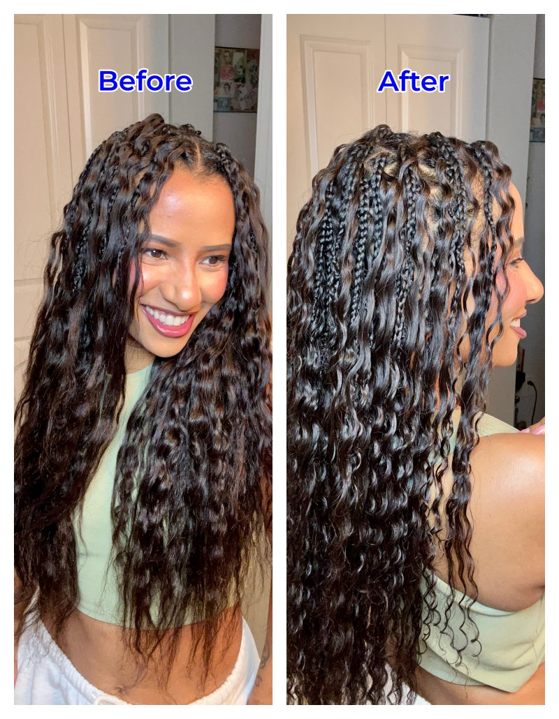 Lockbraids Knotless Pre-Separated Feather Crochet Hair Human Hair Wet and Wavy