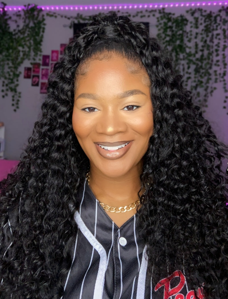 Knotless Pre-Separated Crochet Hair  Human Hair Deep Wave