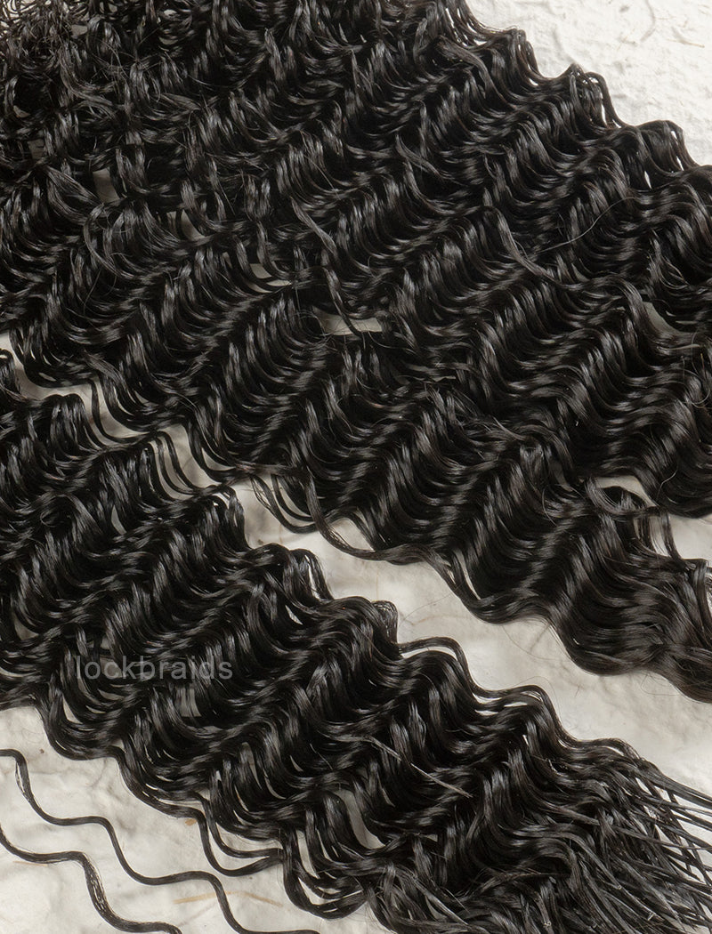 Pre-Divided Deep Curly Bulk Human Hair For Braiding Easy Split Super Double Drawn