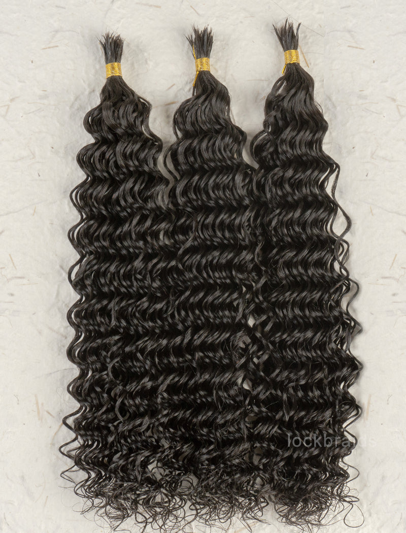 Pre-Divided Deep Curly Bulk Human Hair For Braiding Easy Split Super Double Drawn