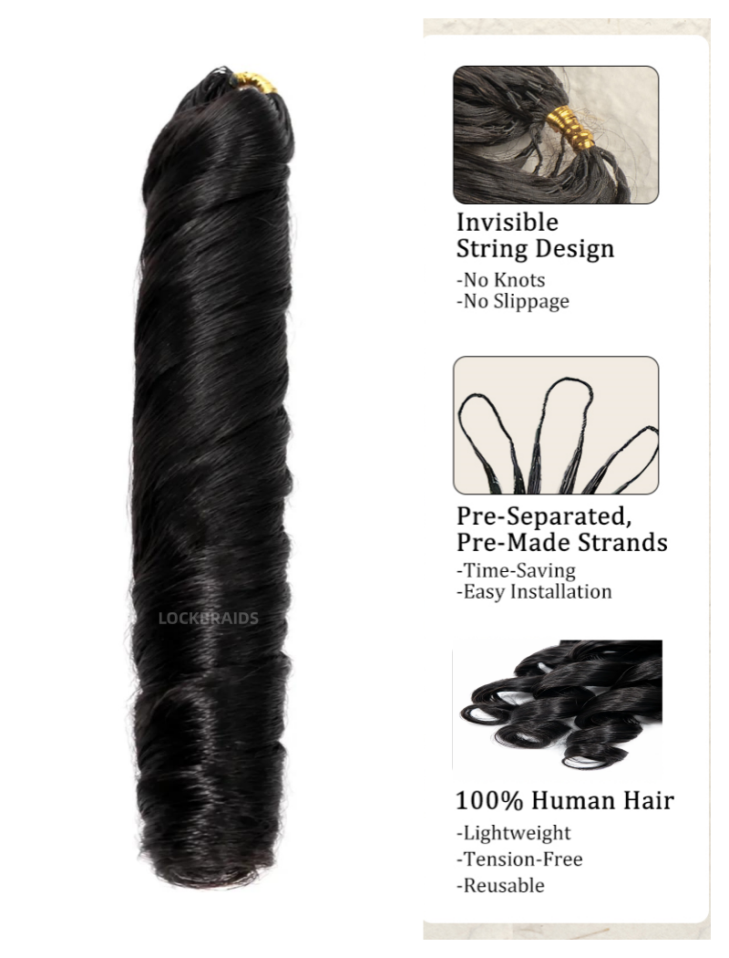 Lockbraids Knotless Pre-Separated Crochet Hair Human Hair French Curl