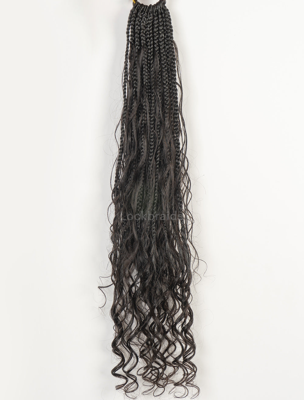 Crochet Boho Box Braids With Human Hair Curls Loose Deep Bulk Hair Extensions