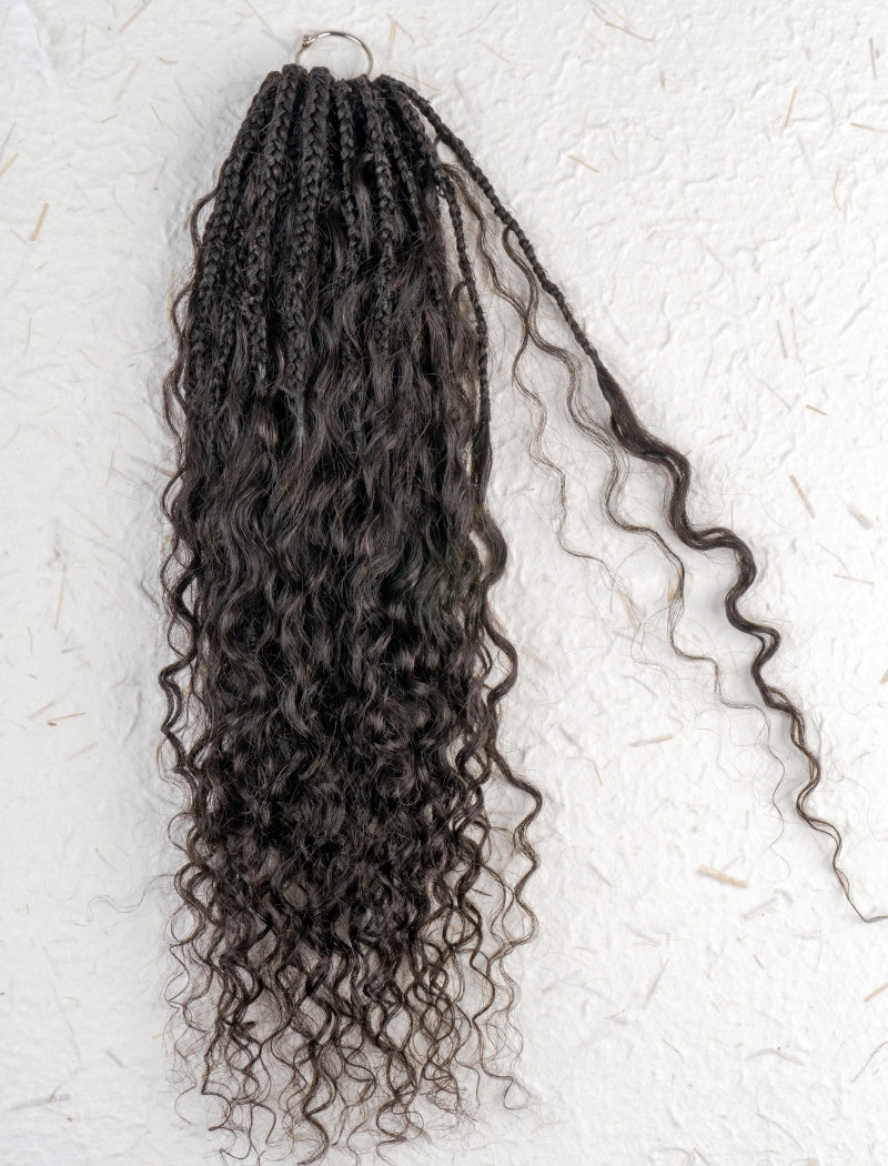 Lockbraids Invisible Pre-looped Crochet Boho Box Braids Crochet Braids Human Crochet Hair Deep Wave