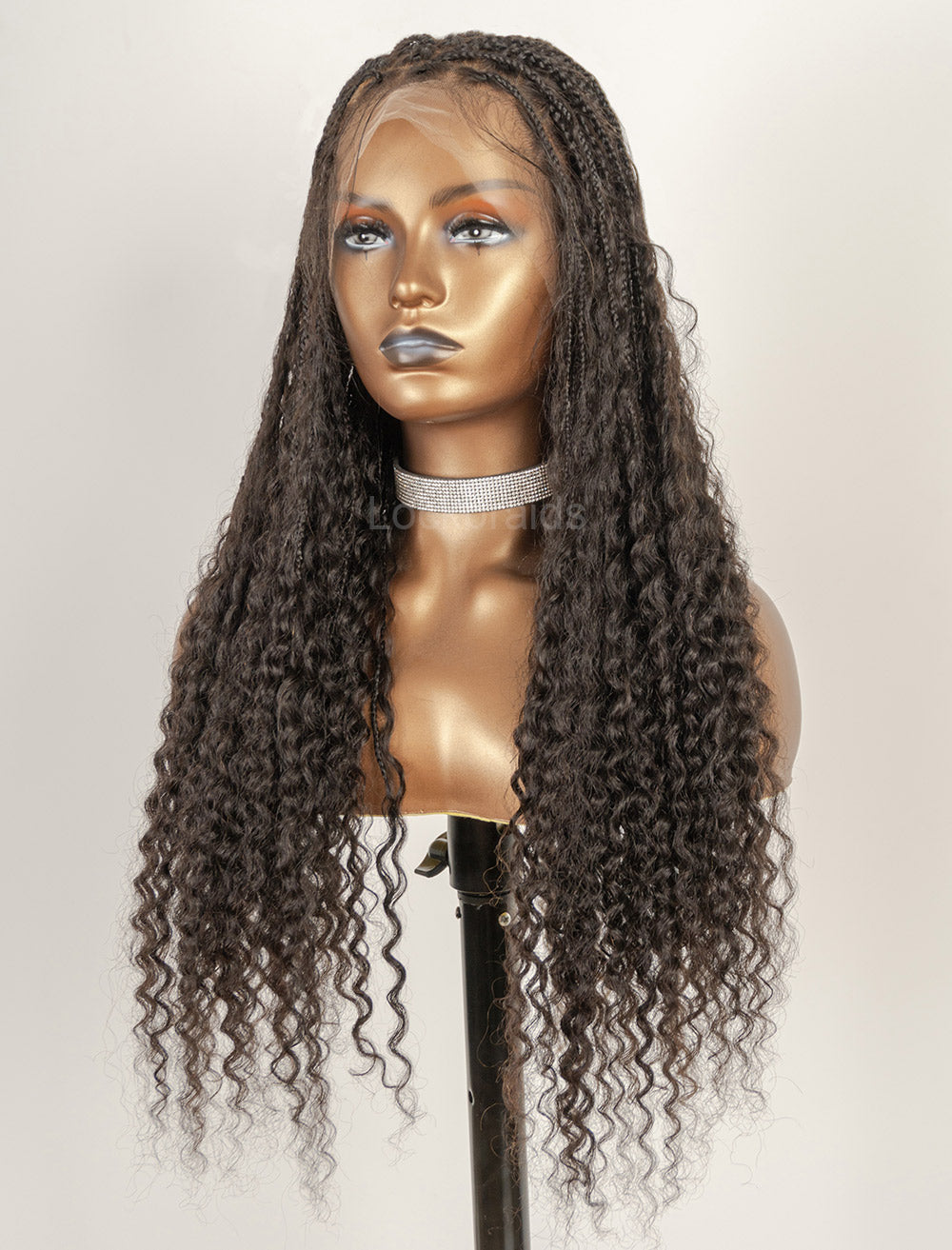 Human Hair Full Lace Braided Wig Glueless Small Boho Knotless Braids With Baby Hair