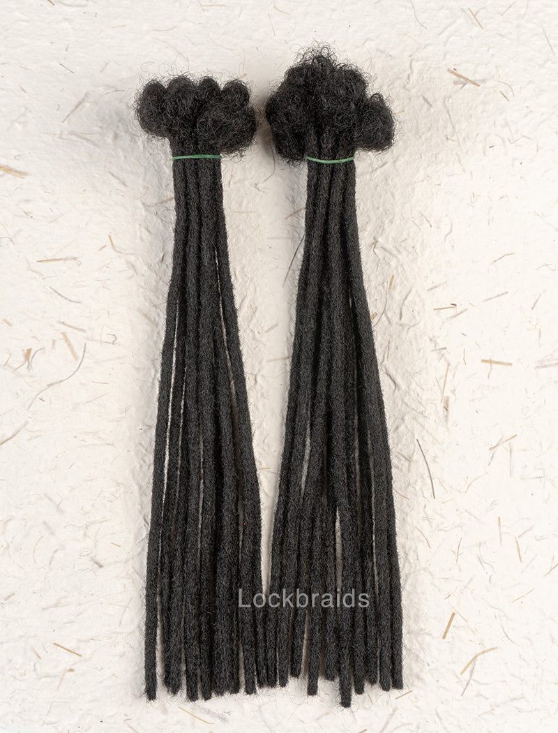 100% Human Hair Handmade Dreadloc Extensions - Natural Black #1b