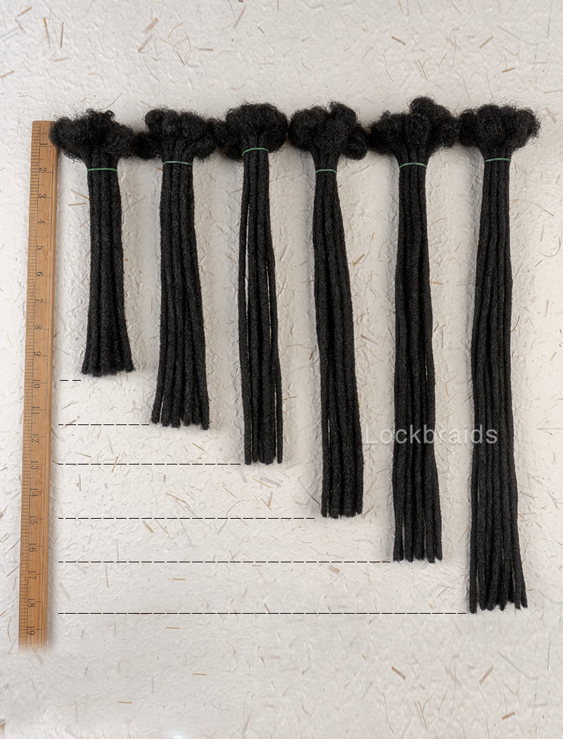 100% Human Hair Handmade Dreadloc Extensions - Natural Black #1b