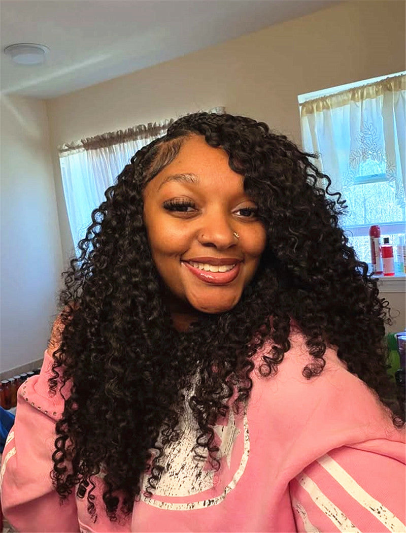 Lockbraids Knotless Pre-Separated Feather Crochet Hair Human Hair Burmese Water Curly