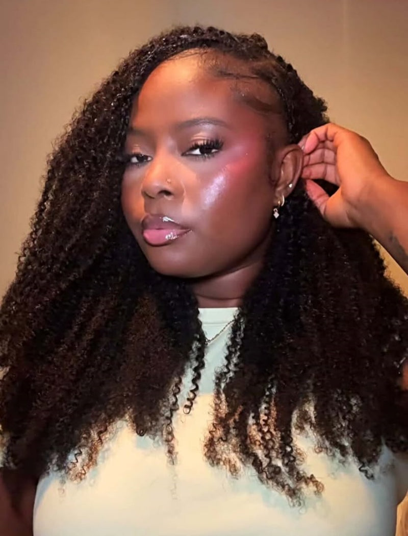 Knotless Pre-Separated Crochet Hair Human Hair Afro Kinky Curly