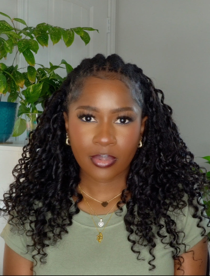 Lockbraids Knotless Pre-Separated Feather Crochet Hair Human Hair Deep Wave