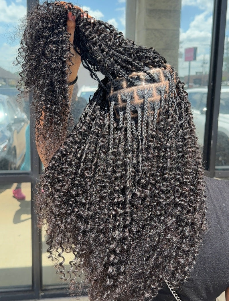 Lockbraids Knotless Pre-Separated Feather Crochet Hair Human Hair Water Wave