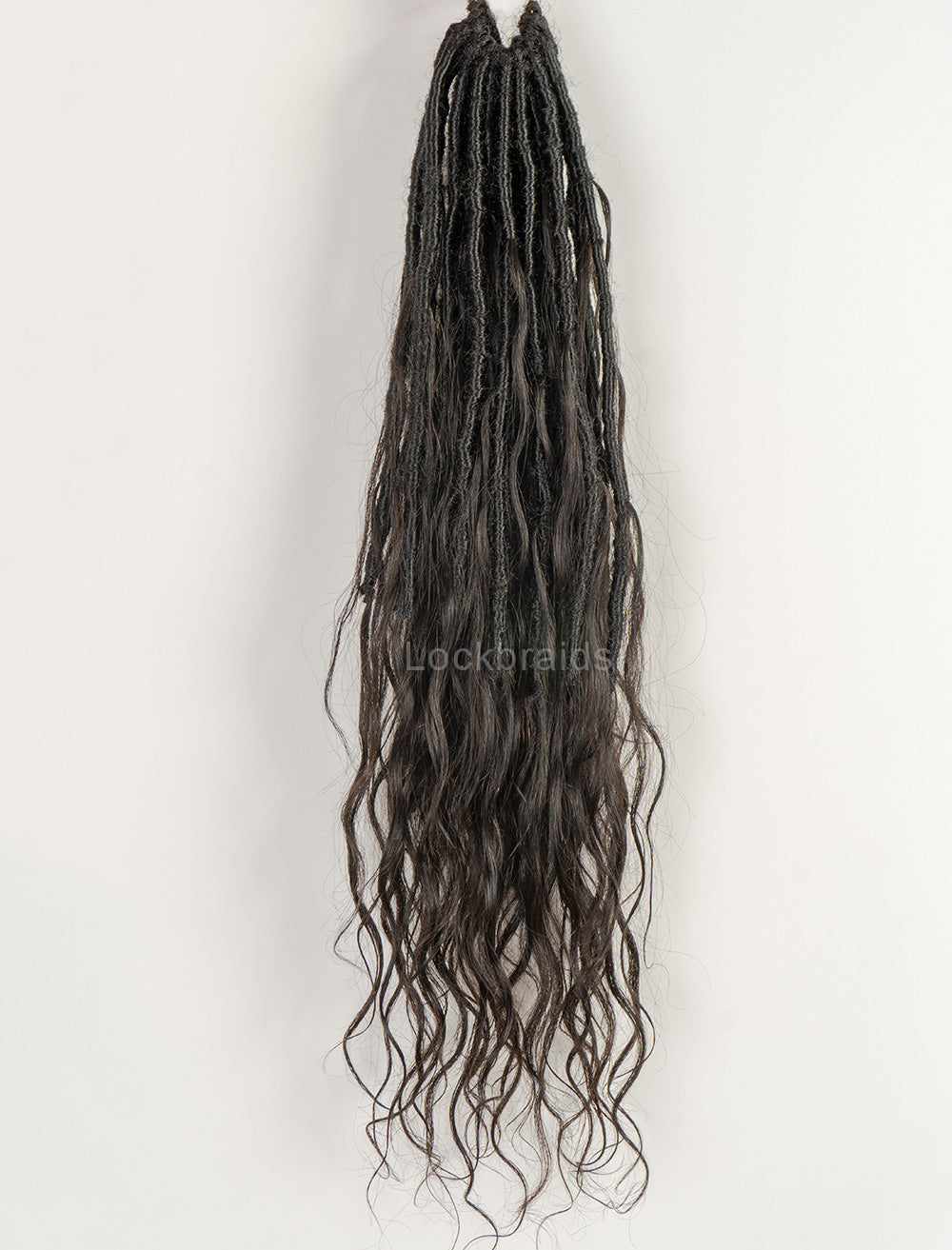 Pre-looped Crochet Boho Lock Braids With Human Hair Body Wave Bulk Hair Extensions Natural Black