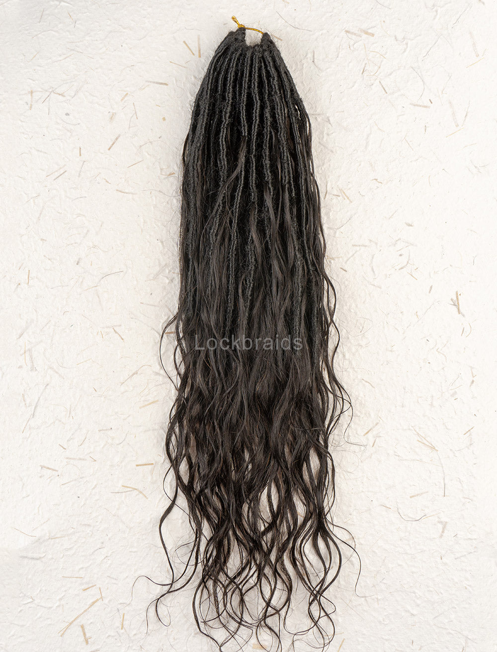 Pre-looped Crochet Boho Lock Braids With Human Hair Body Wave Bulk Hair Extensions Natural Black