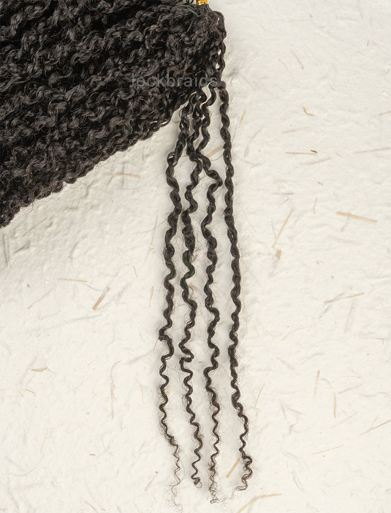 Lockbraids Knotless Pre-Separated Feather Crochet Hair Human Hair 2 Strands Micro Yanky Twists