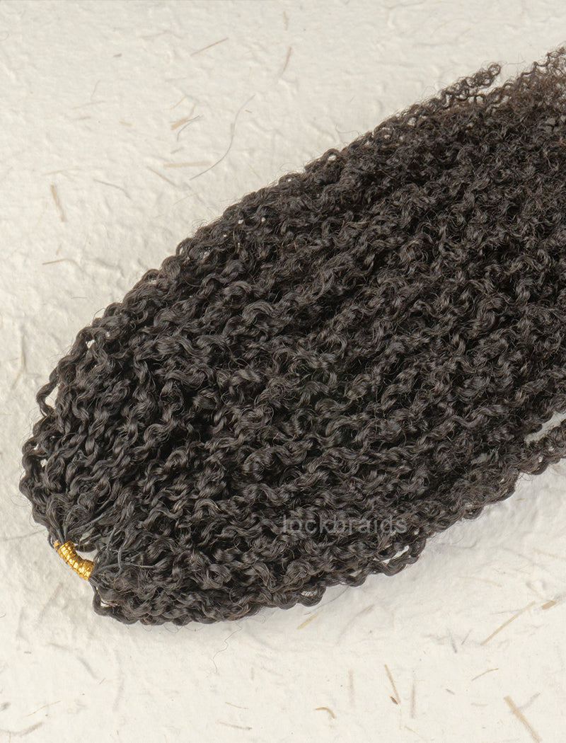 Lockbraids Knotless Pre-Separated Feather Crochet Hair Human Hair 2 Strands Micro Yanky Twists
